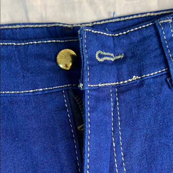 Mid-rise plain hem denim skirt - Picture 3 of 6